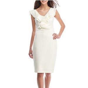 Taylor ivory ruffle dress